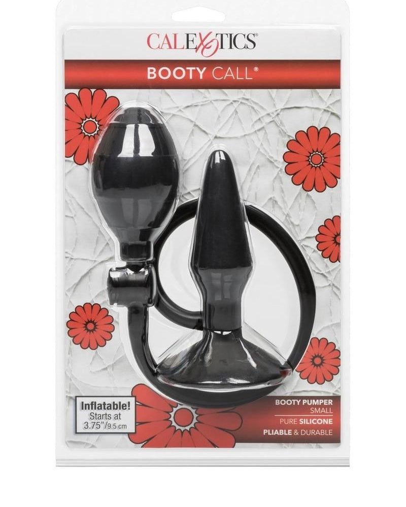 Tapón anal inflable de silicona Booty Call Booty Pumper, tamaño pequeño, color negro