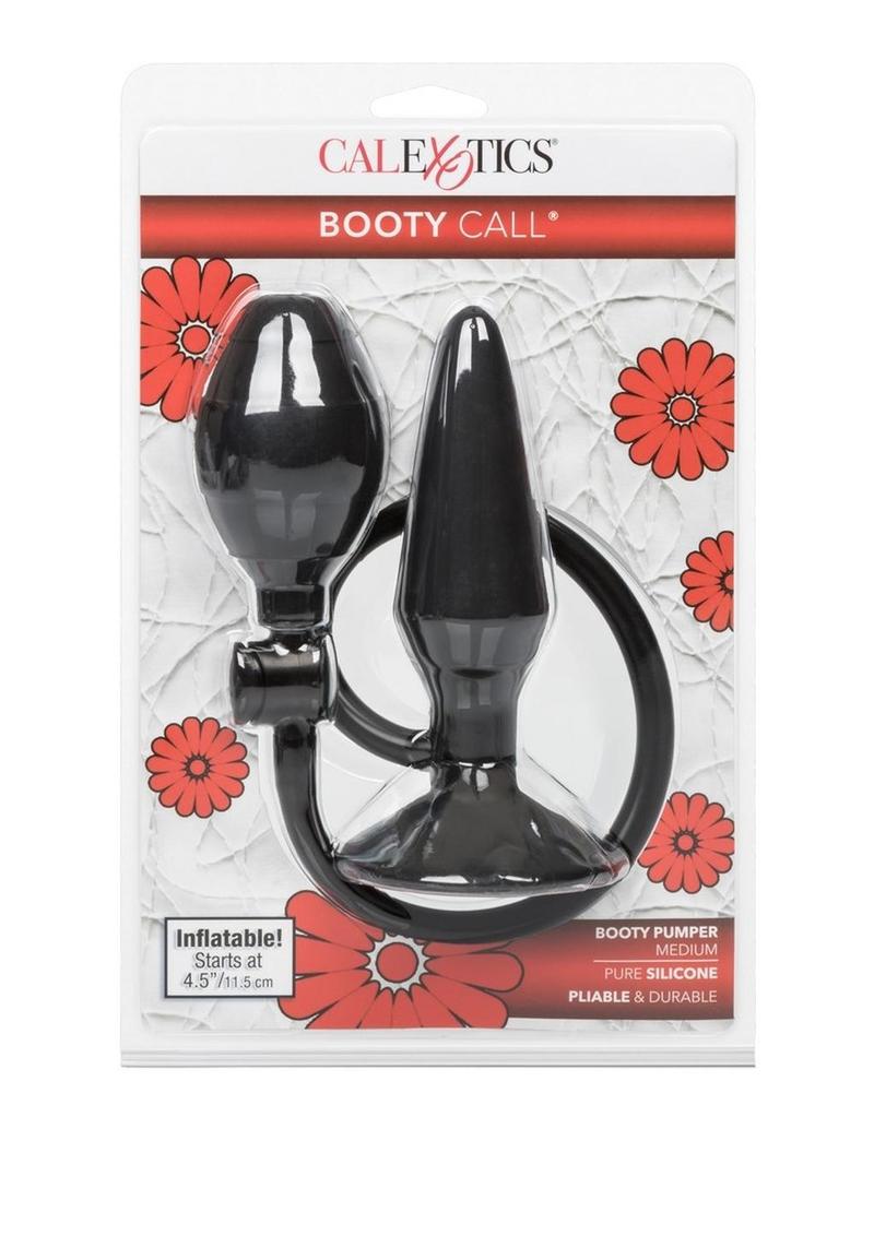 Tapón anal inflable de silicona Booty Call Booty Pumper, tamaño mediano, color negro