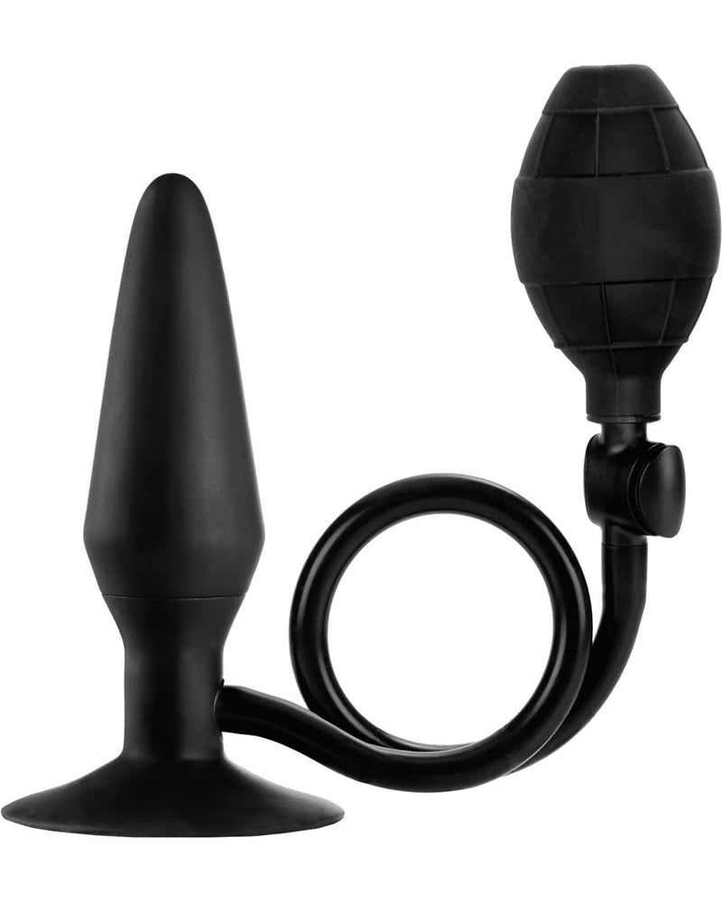 Tapón anal inflable de silicona Booty Call Booty Pumper, tamaño mediano, color negro