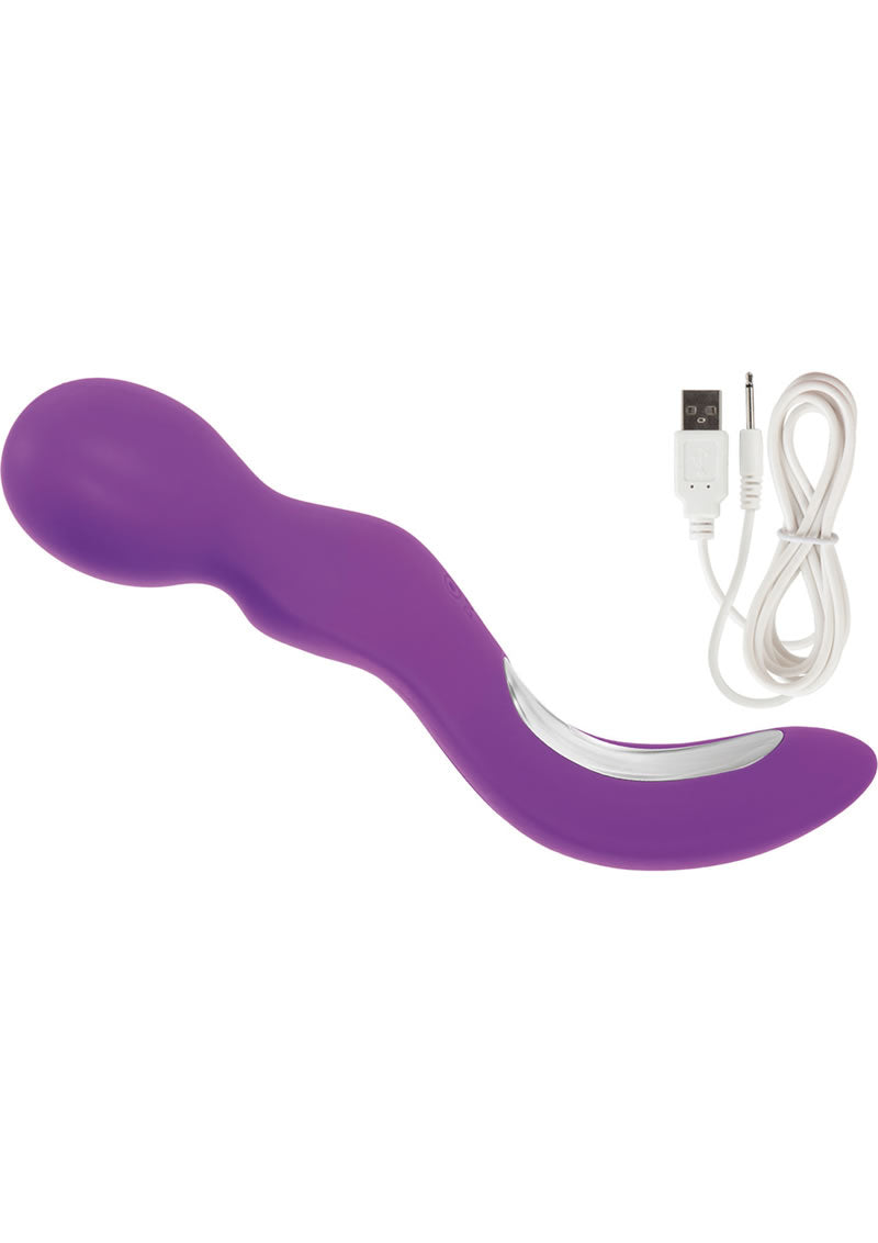 Embrace Lovers Wand - Masajeador recargable de silicona, resistente al agua, color morado, 9 pulgadas