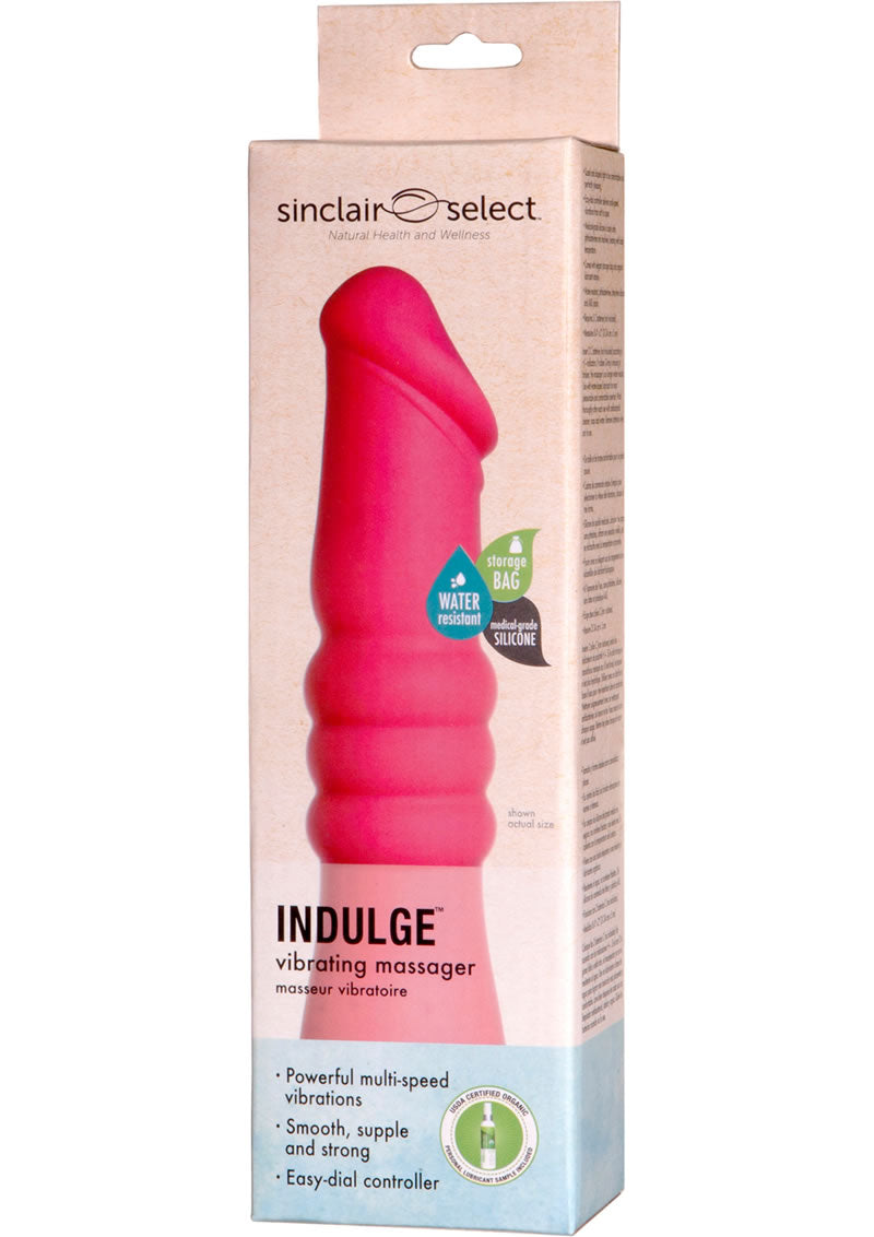 Masajeador vibratorio de silicona Indulge de Sinclair Select, resistente al agua, color rosa