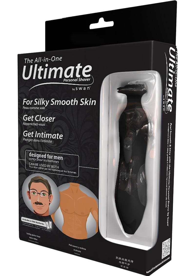 Kit de afeitado personal todo en uno Swan Ultimate para hombres, color negro