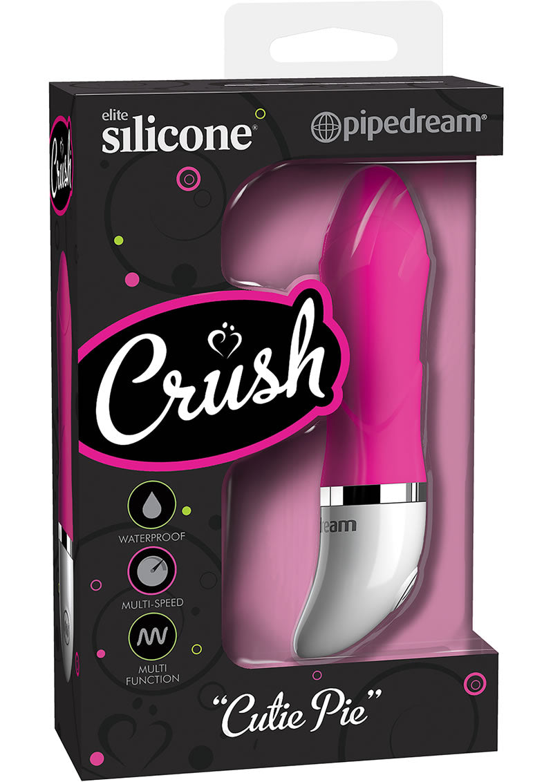 Mini vibrador de silicona Crush Cutie Pie, resistente al agua, color rosa oscuro, 2,25 pulgadas