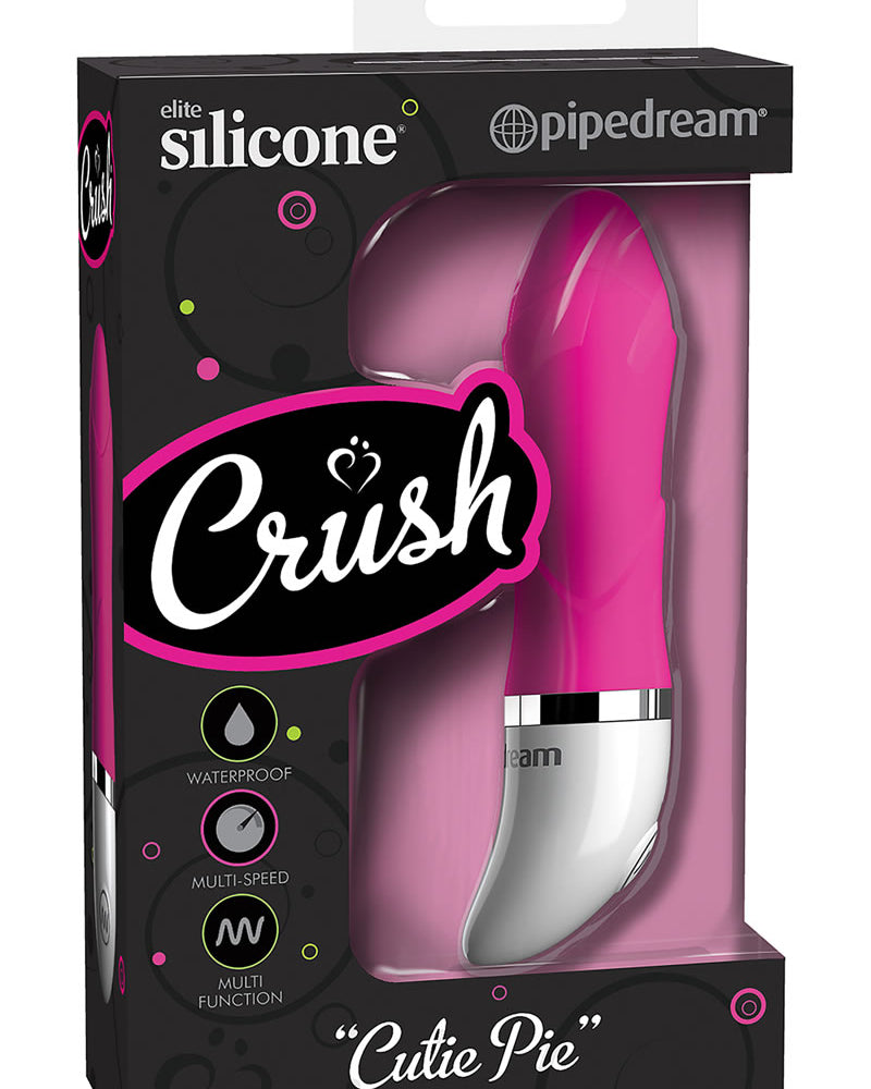 Mini vibrador de silicona Crush Cutie Pie, resistente al agua, color rosa oscuro, 2,25 pulgadas