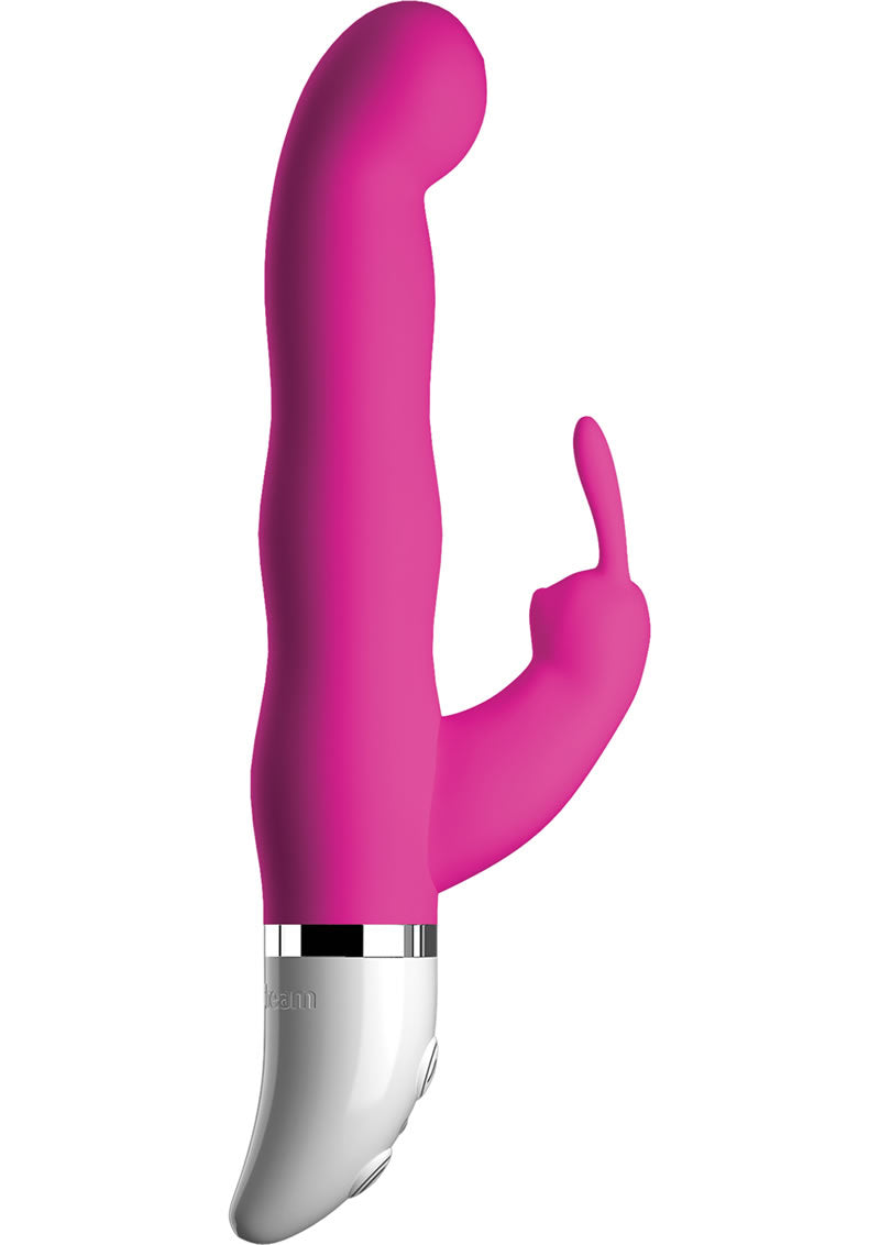 Vibrador de silicona Crush Sweetie Rabbit resistente al agua, color rosa oscuro, 5,25 pulgadas