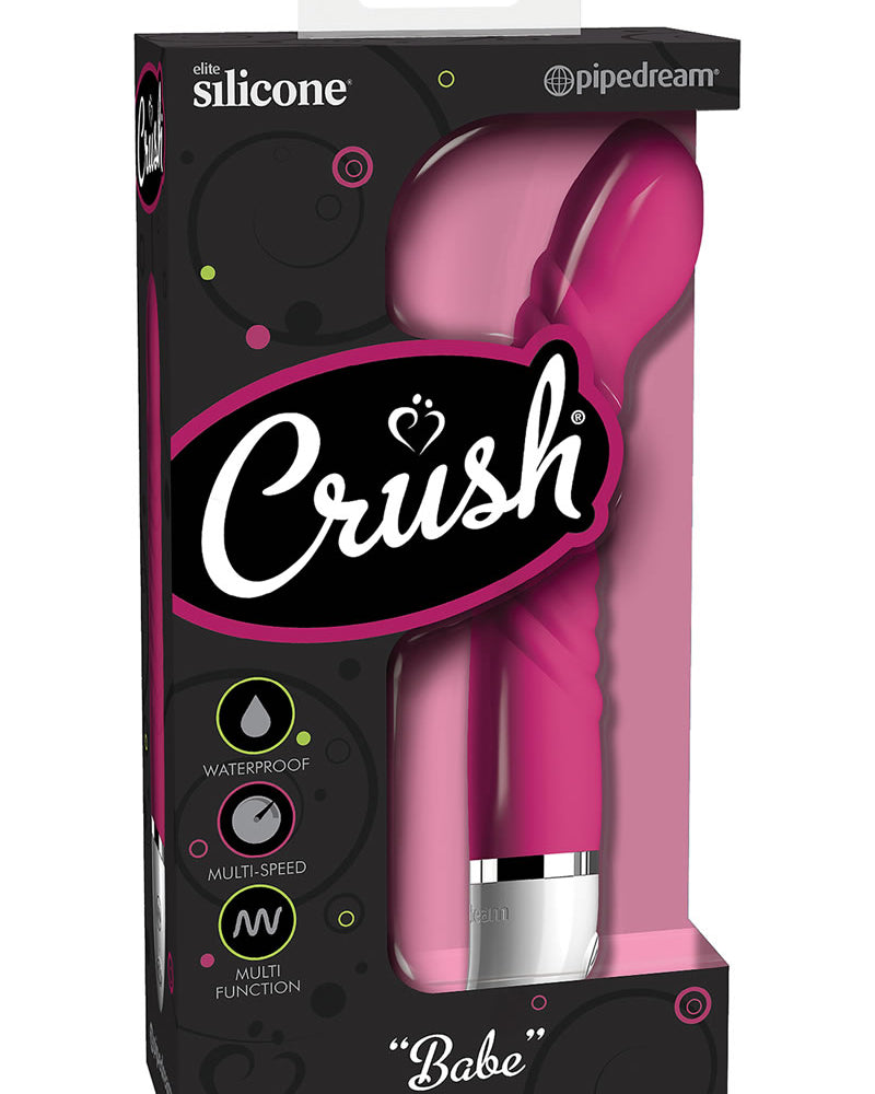 Vibrador de silicona Crush Babe, resistente al agua, color rojo violeta, 5,25 pulgadas