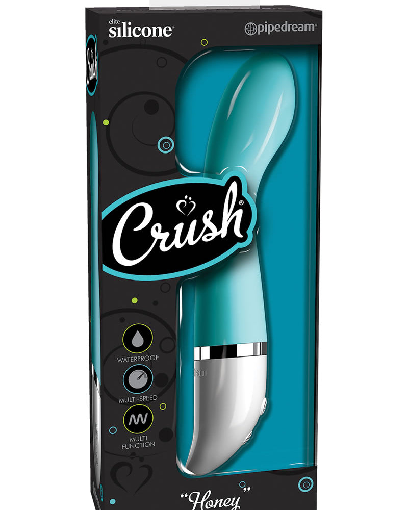 Vibrador de silicona resistente al agua Crush Honey Vibe de color turquesa de 6,5 pulgadas
