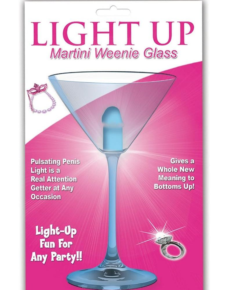 Light Up Martini Weenie Glass Blue