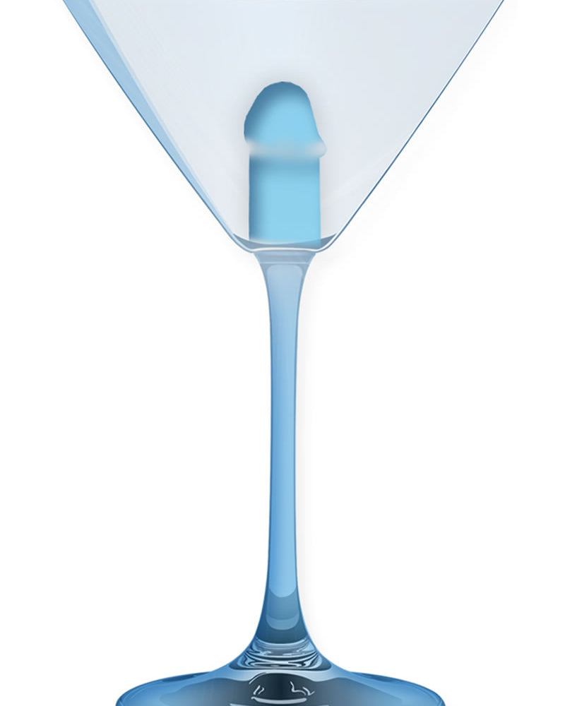 Light Up Martini Weenie Glass Blue