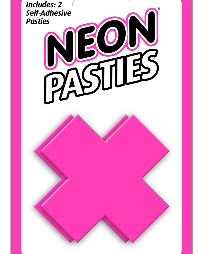 Neon Pasties X Shaped Self Adhesive Pink 2 Each Per Pack