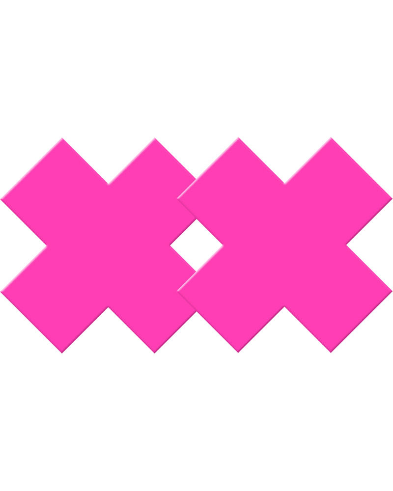 Neon Pasties X Shaped Self Adhesive Pink 2 Each Per Pack