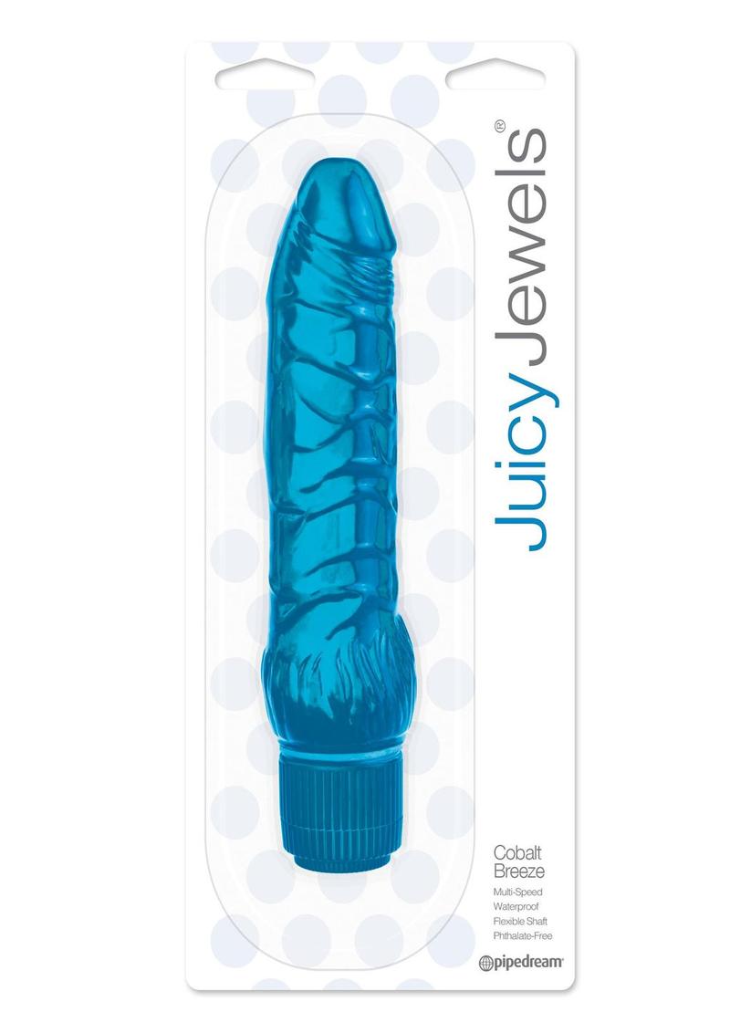 Vibrador de gelatina Juicy Jewels Cobalt Breeze resistente al agua, color azul, 7,87 pulgadas