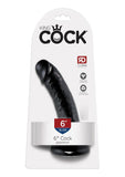 King Cock - Dildo With Balls / Suction - 6"  Black/Brown/Flesh/Tan/Clear/