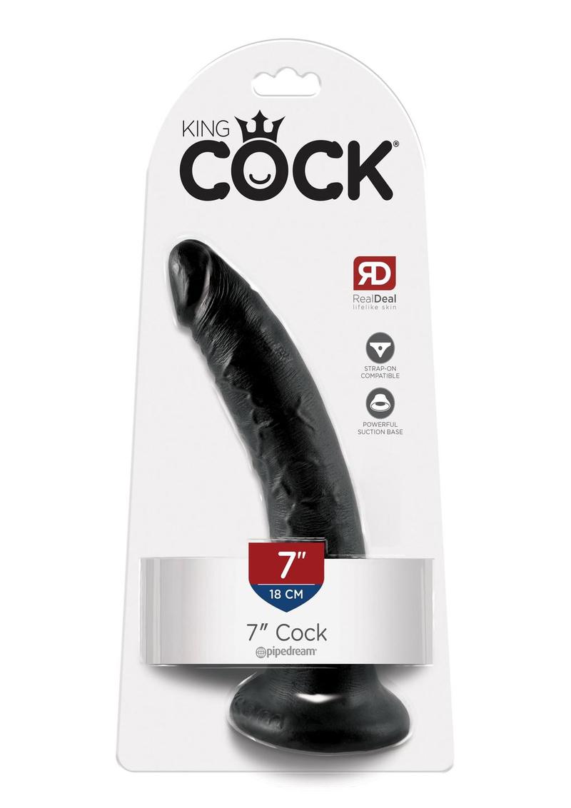 King Cock Realistic Dildo Black 7 Inch