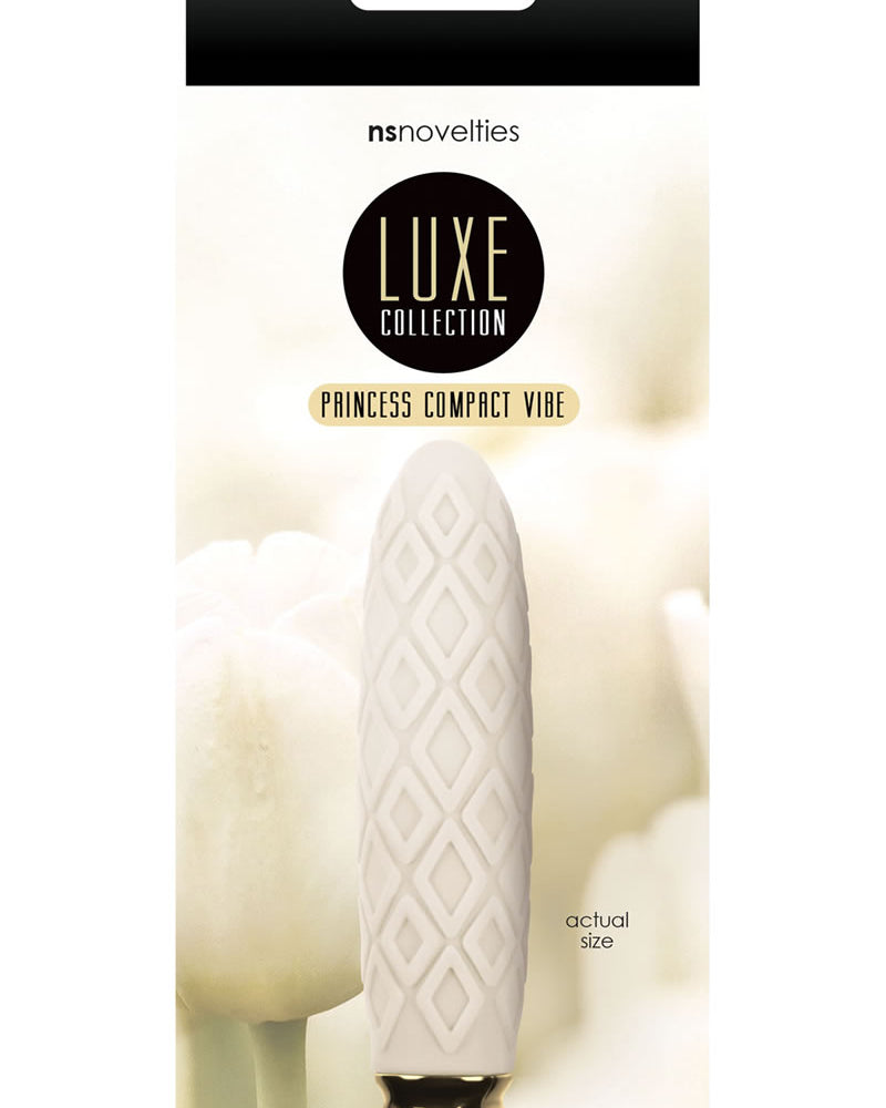 Vibrador compacto de silicona recargable resistente al agua color marfil de Luxe Collection Princess