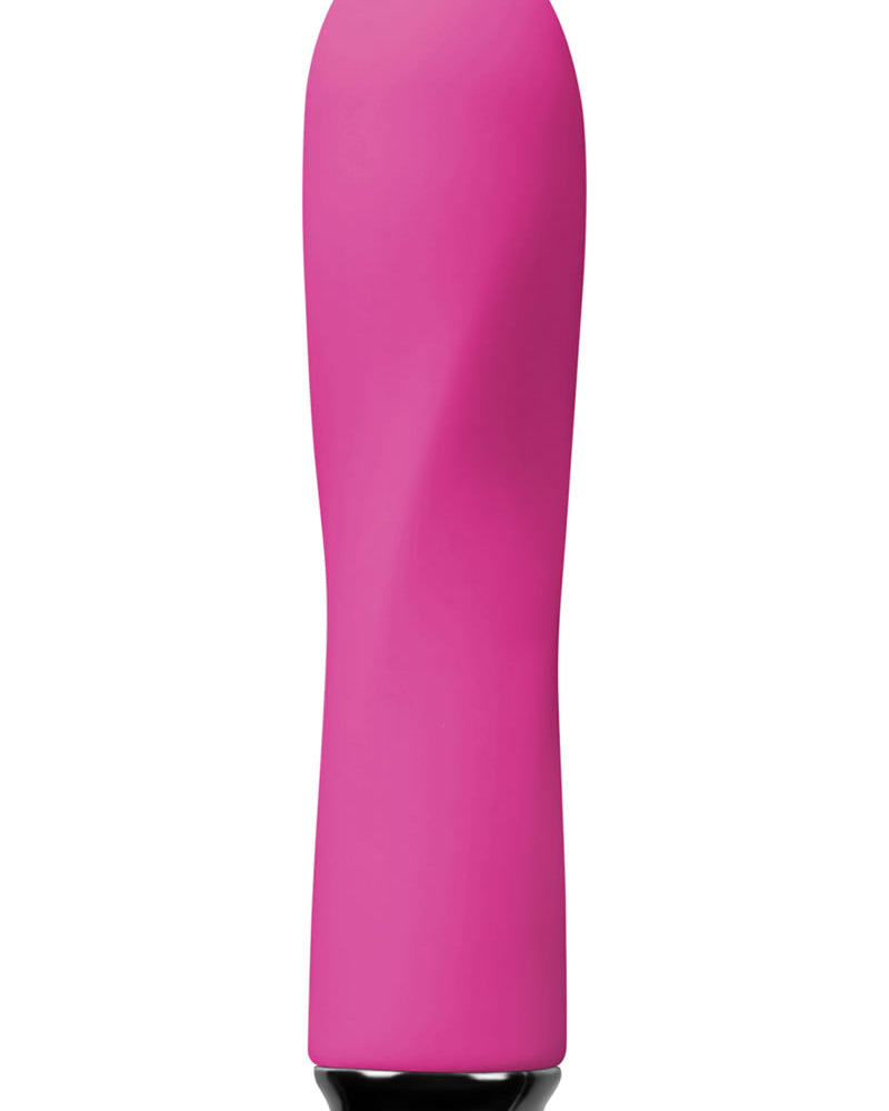 Vibrador compacto de silicona recargable y resistente al agua de color rosa de Luxe Collection Scarlet