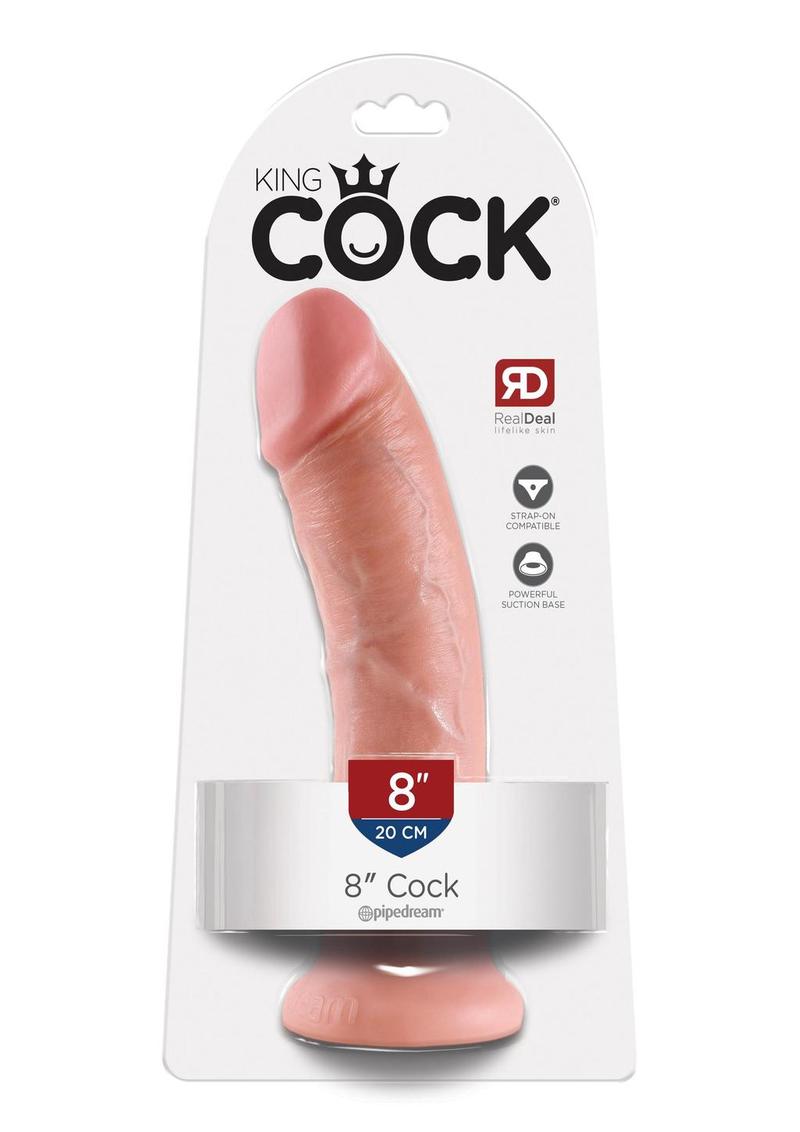 Consolador realista King Cock de 8 pulgadas color carne