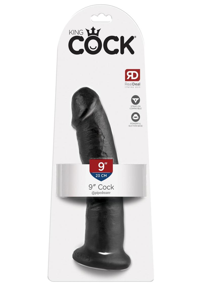 King Cock Realistic Dildo Black 9 Inch