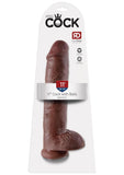 King Cock Realistic Dildo With Balls Brown 11 Inch