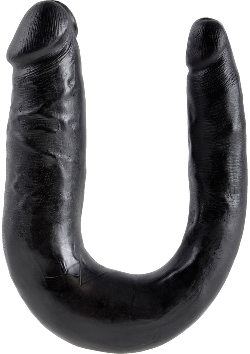 King Cock U-Shaped Small Double Trouble Dildo Black