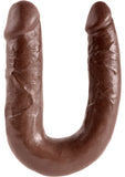 King Cock U-Shaped Medium Double Trouble Dildo Brown