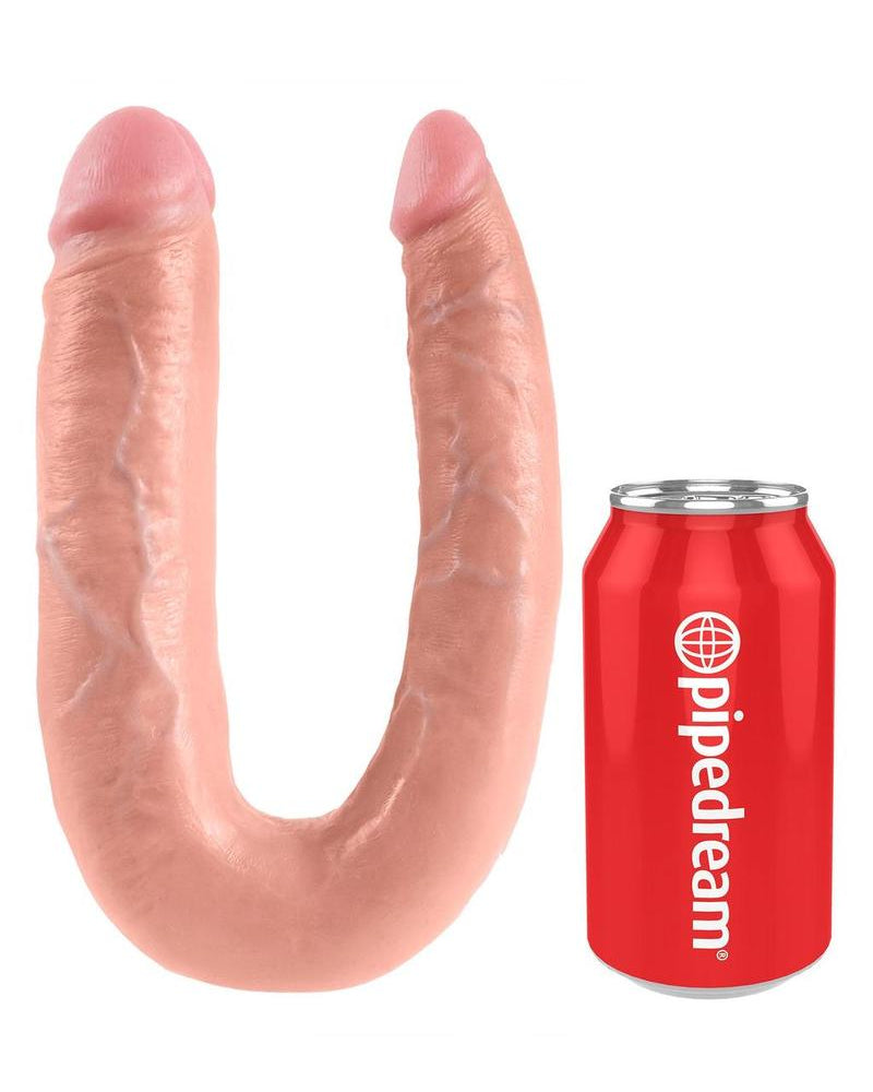 King Cock U-Shaped Large Double Trouble Dildo Flesh