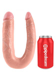 King Cock U-Shaped Large Double Trouble Dildo Flesh