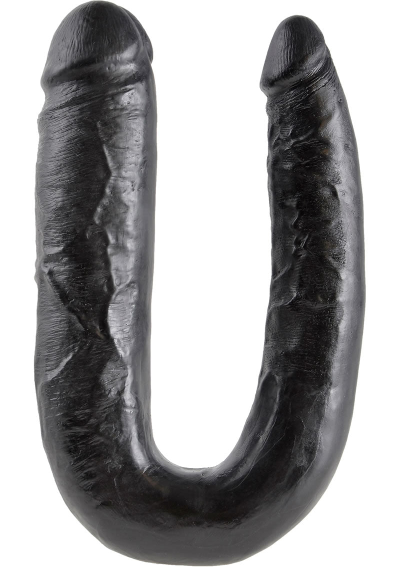 King Cock U-Shaped Large Double Trouble Dildo Black