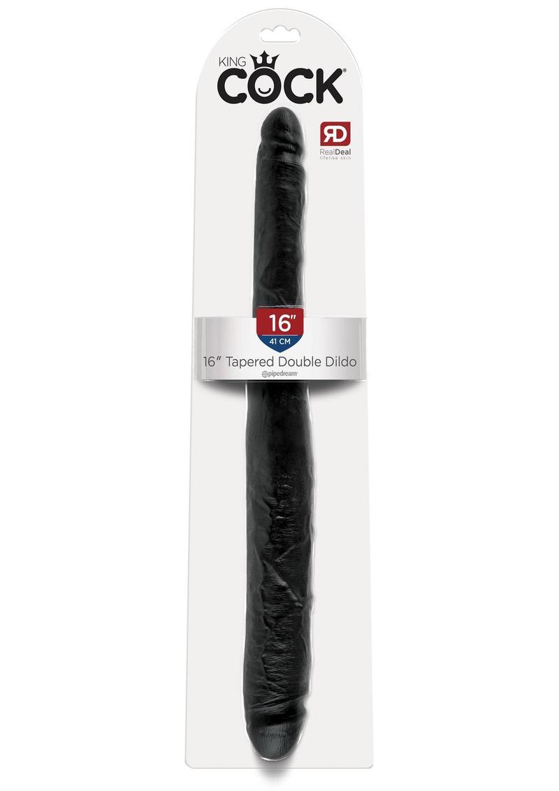 King Cock Tapered Double Dildo Black 16 Inch