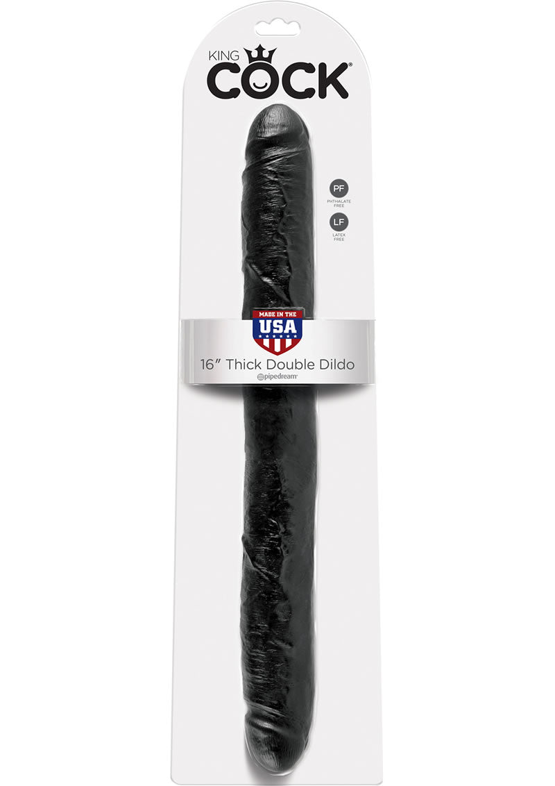 King Cock Thick Double Dildo Black 16 Inch