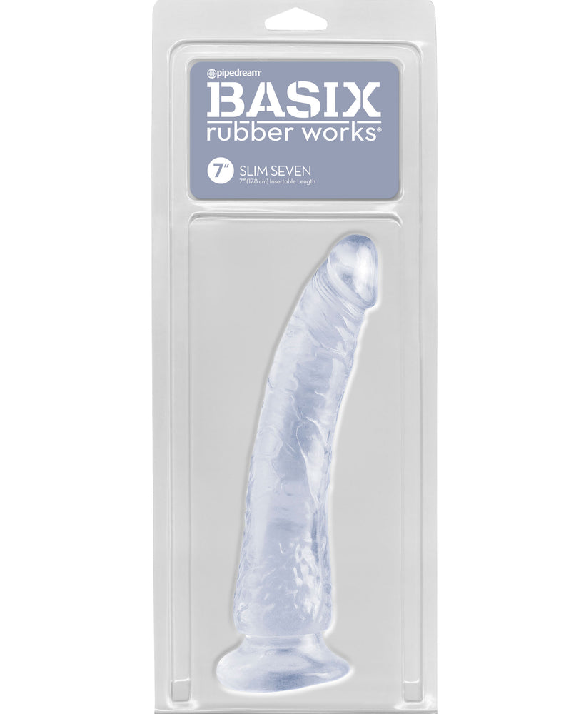 Basix Rubber Works - Slim 7 Inch With Suction Cup - Clear