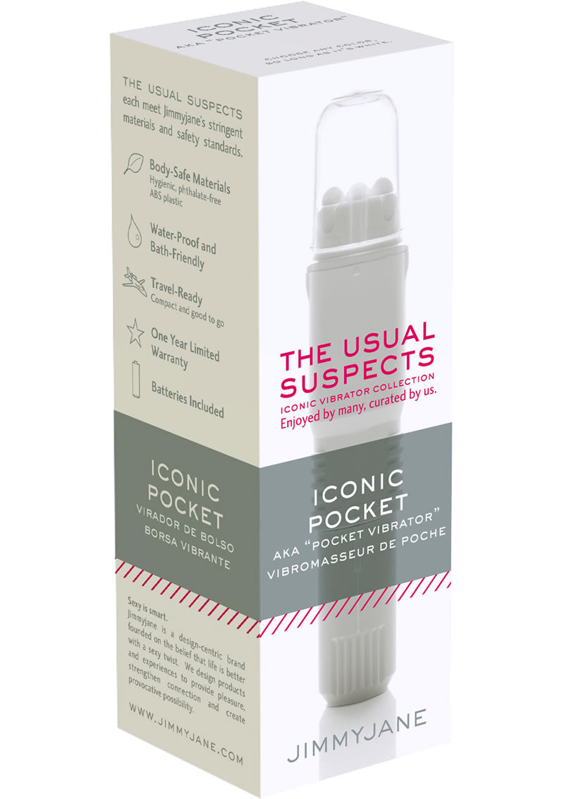 JimmyJane The Usual Suspects Iconic Pocket Vibrator Waterproof White