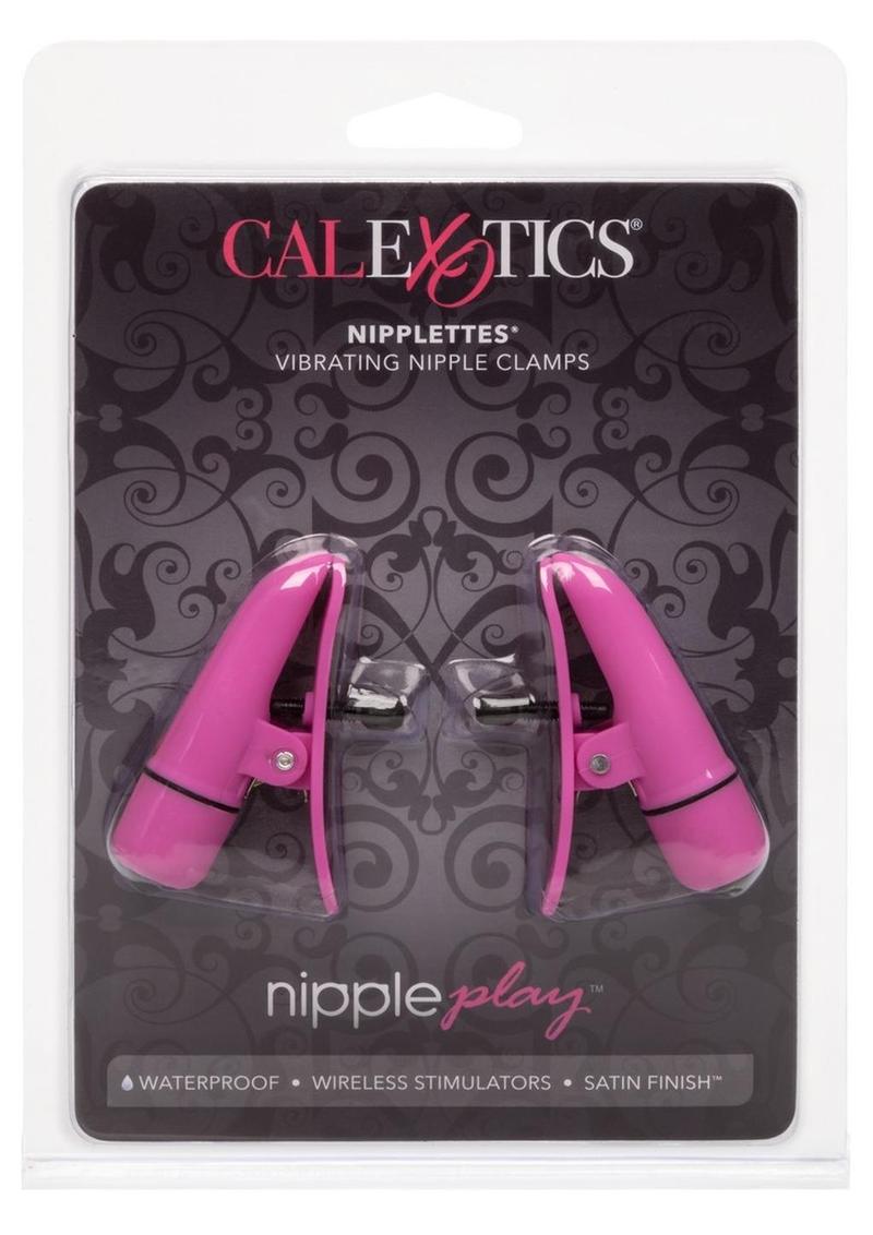 Pinzas vibradoras Nipple Play Nipplettes resistentes al agua de color rosa