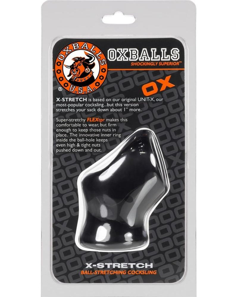 Atomic Jock Unit X Stretch - Anillo para el pene con extensor de testículos, color negro, 3 pulgadas
