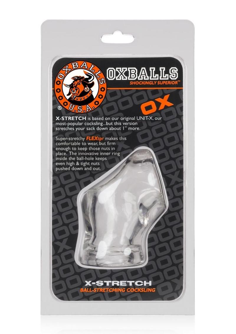 Atomic Jock Unit X Stretch Cockring With Ball Stretcher Clear 3 Inch