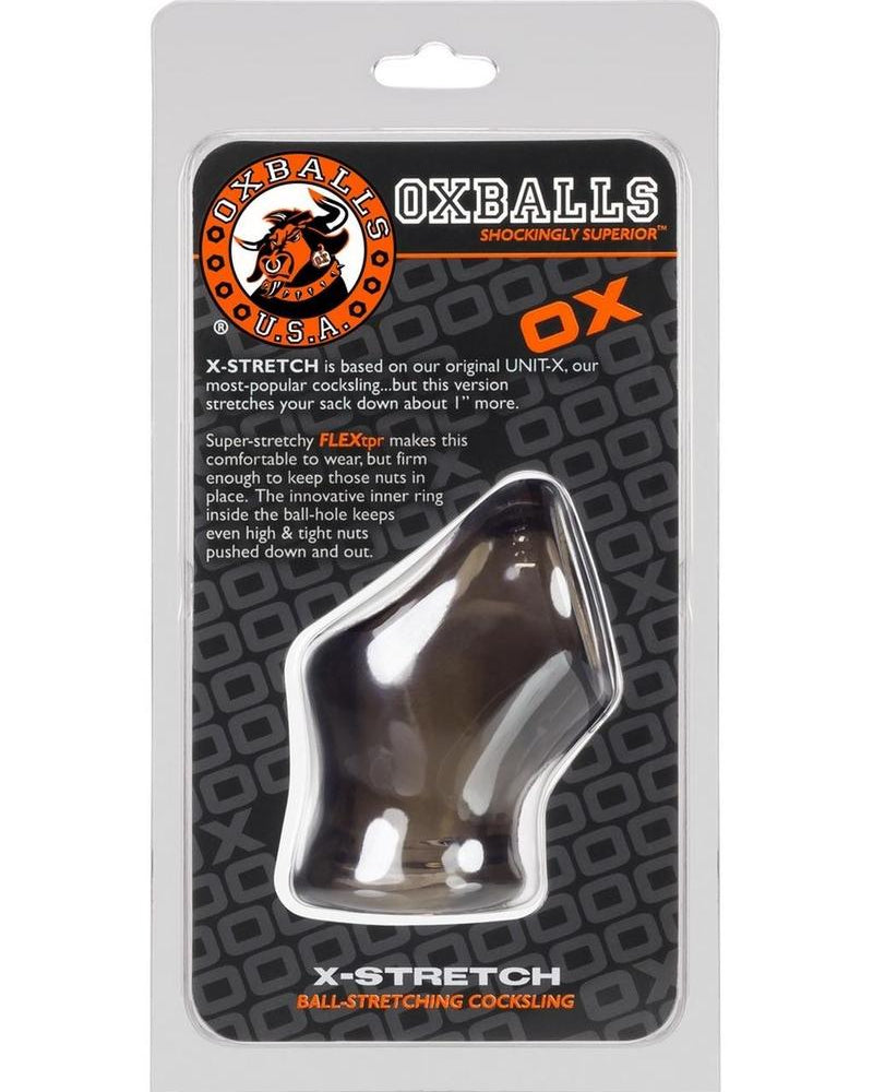 Anillo para el pene Atomic Jock Unit X Stretch con extensor de testículos, color humo, 3 pulgadas