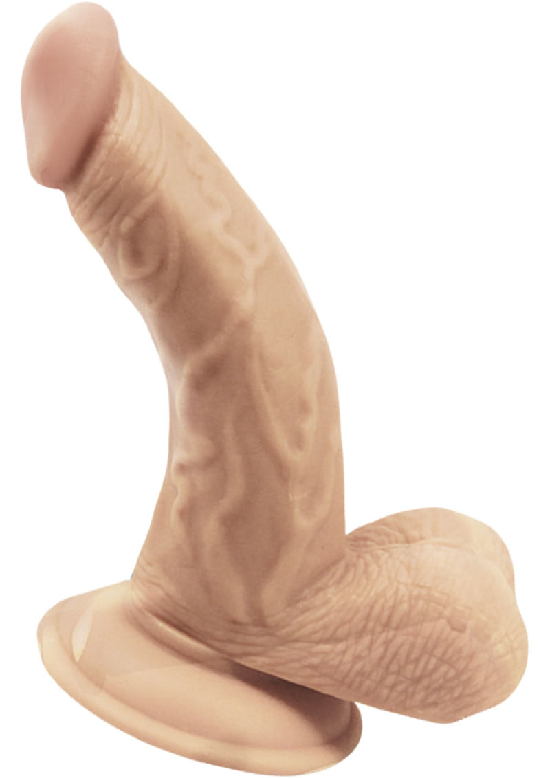 Consolador realista con forma de bola curva Skinsations con ventosa, resistente al agua, color carne, 7 pulgadas
