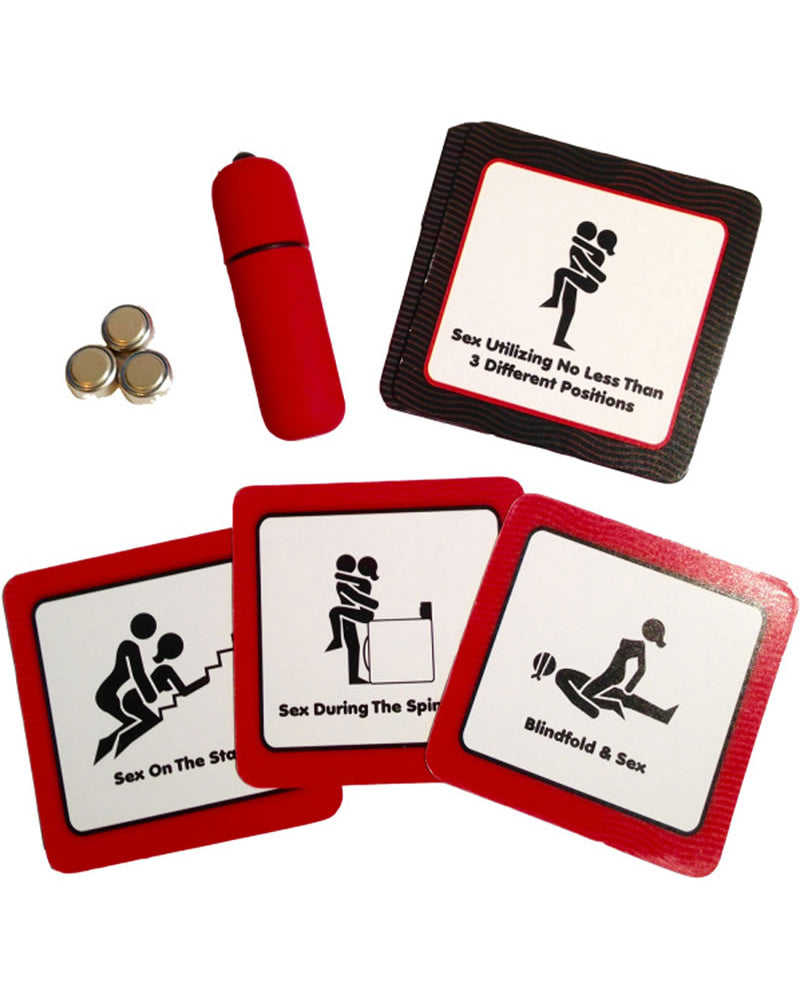 Juego de cartas con posiciones sexuales y vibraciones sexys con bala