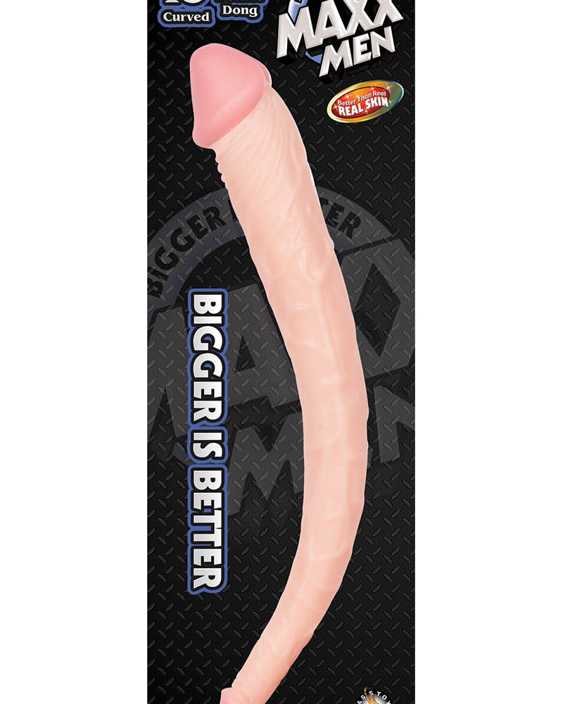 Pene doble curvado Maxx Men de 15 pulgadas color carne