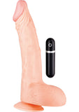 Pene vibrador curvo Maxx Men resistente al agua de 11 pulgadas en color carne