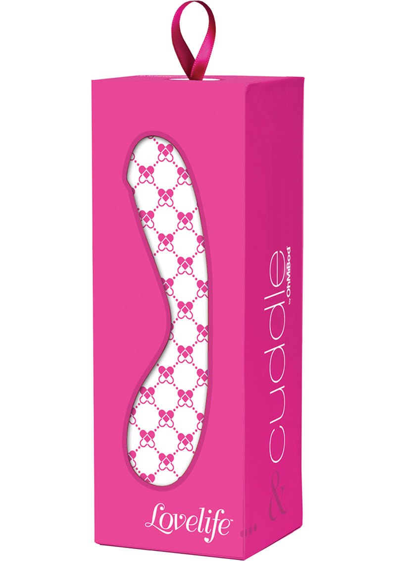 Vibrador de punto G de silicona Lovelife Cuddle rosa de 6,5 pulgadas