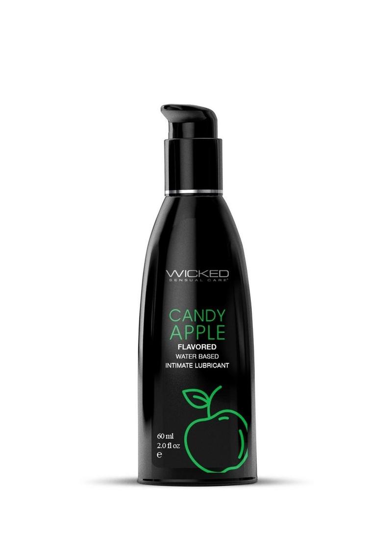 Lubricante a base de agua con sabor a manzana acaramelada Wicked Aqua, 2 onzas