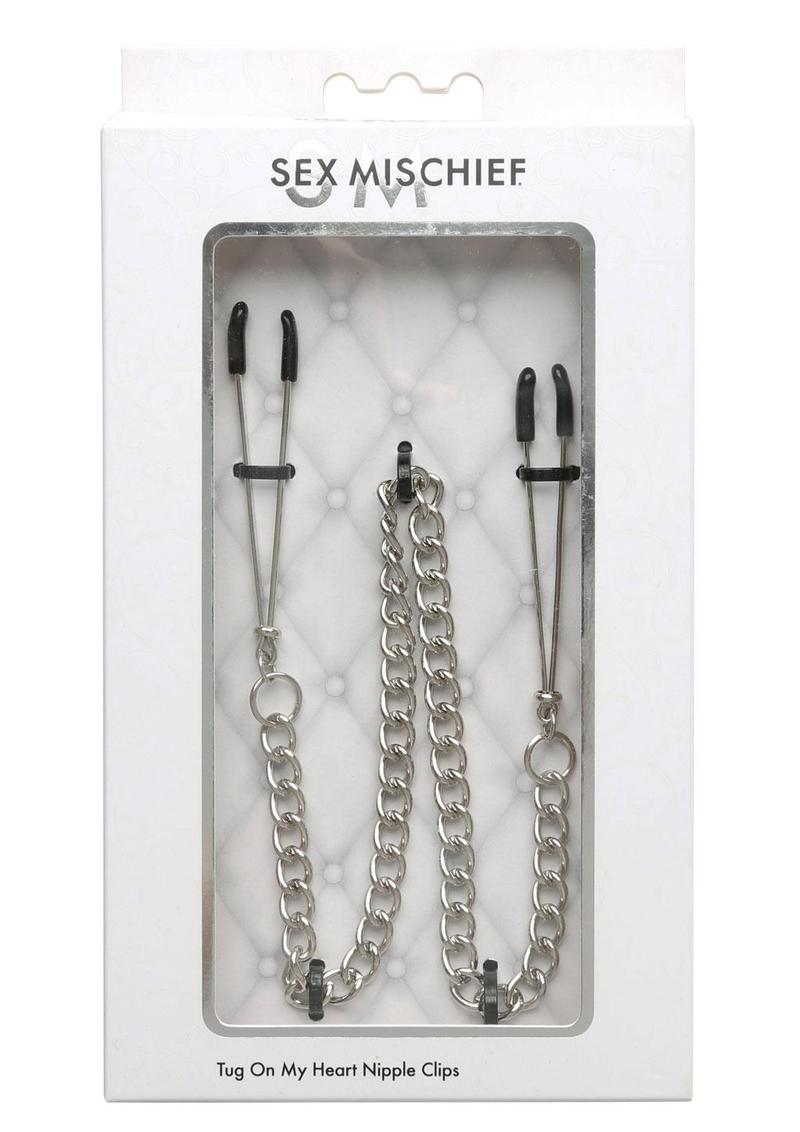 Sex And Mischief Tug On My Heart Adjustable Nipple Clips With Chain