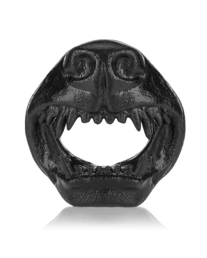Anillo para el pene de silicona Oxballs Snarl Angry Dog, color negro