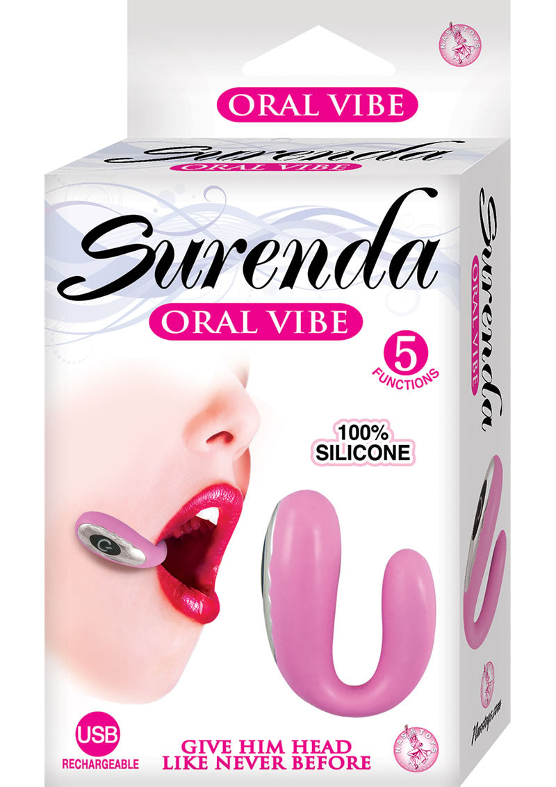 Vibrador oral de silicona Surenda recargable, 5 funciones, resistente al agua, color rosa, 2,25 pulgadas