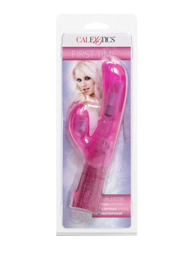 Vibrador de doble excitación resistente al agua de color rosa de 4 pulgadas por primera vez