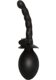 Sistema de limpieza de ducha vaginal vibratoria de silicona Colt Vibro Cleanse, resistente al agua, color negro