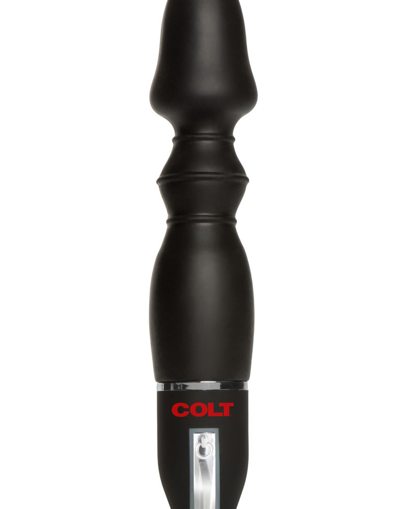 Sonda anal flexible de silicona Colt Flexer resistente al agua, color negro, 8 pulgadas