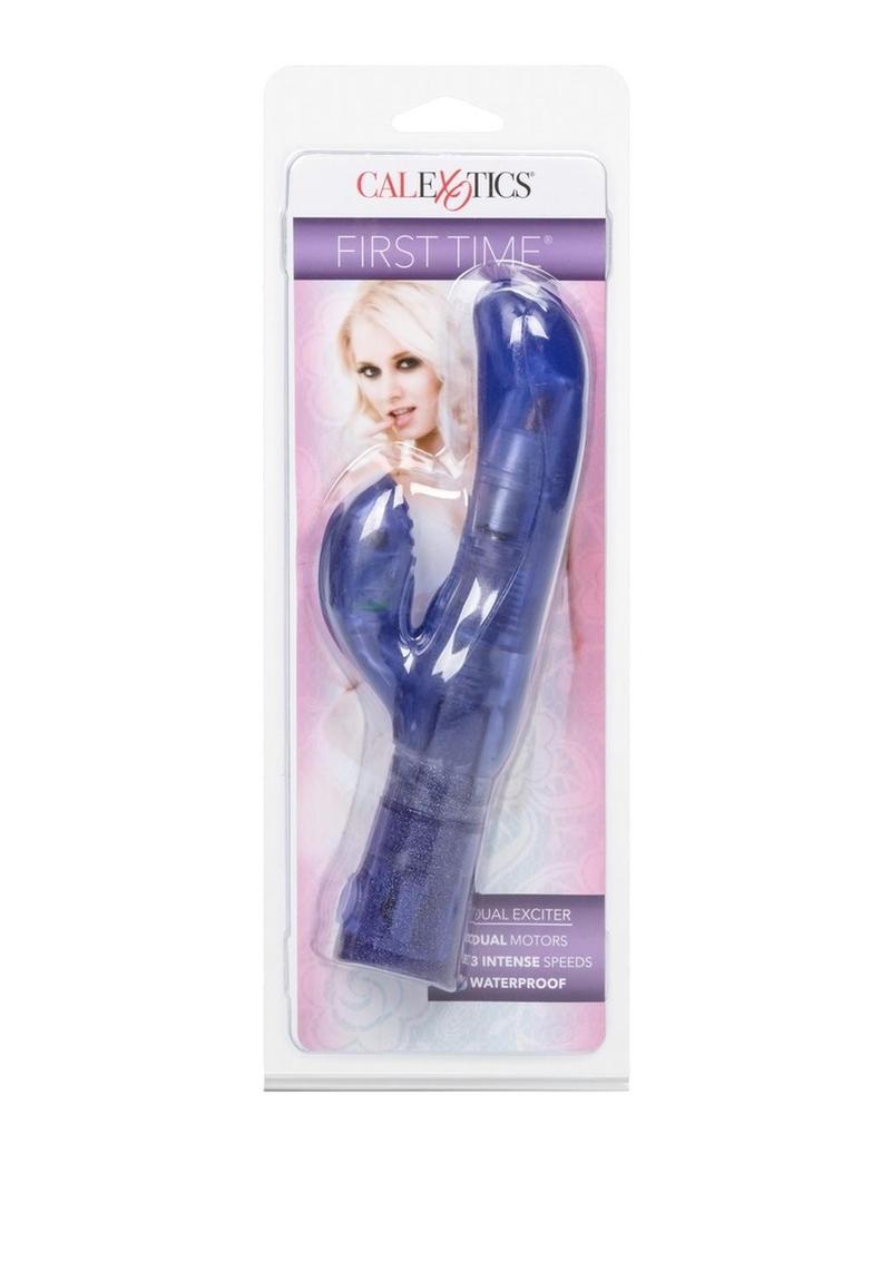 Vibrador de doble excitación resistente al agua de color morado de 4 pulgadas por primera vez