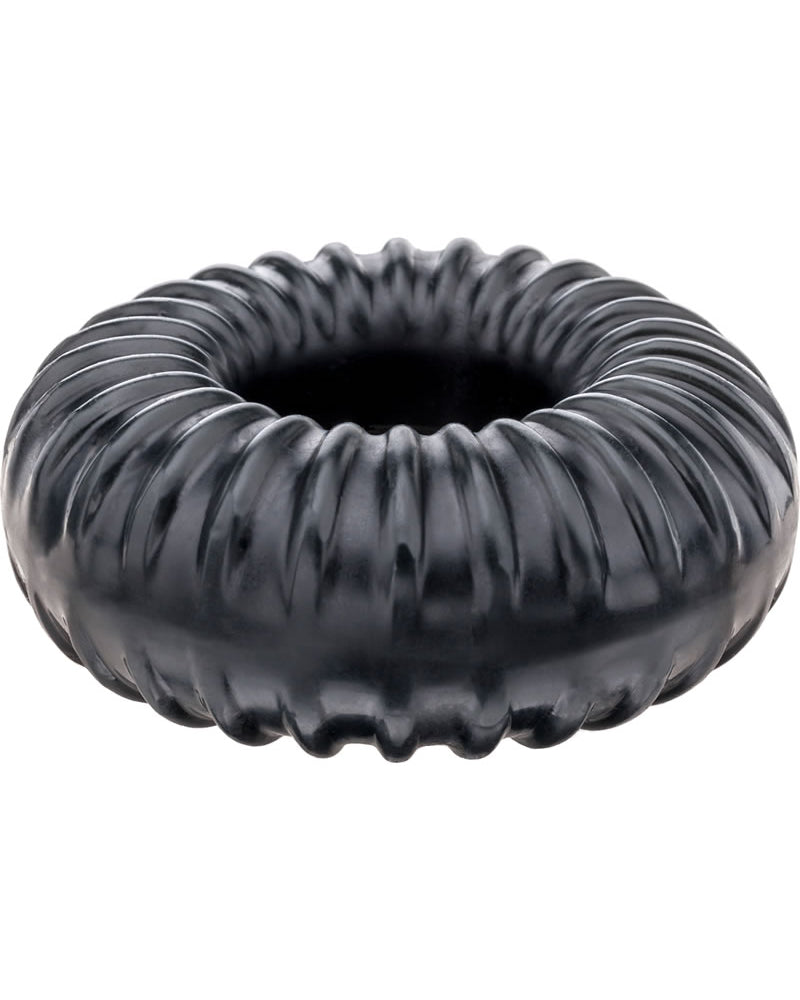 Anillo para el pene con acanalado de ajuste perfecto, color negro